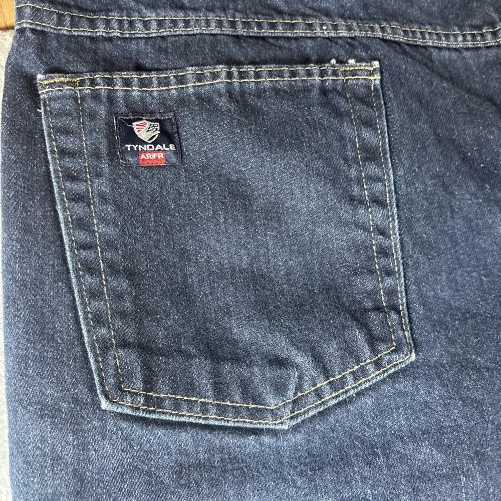 Tyndale FR Men's 42x34 Dark Wash Straight Leg AR/FR Work Construction Cat2